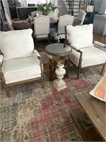 PAIR of beautiful arm chairs, solid wood frames