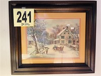 Currier and Ives American Homestead Winter Print