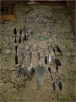 Lot of Serving Pieces and Crystal Tray