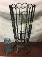 Vintage twisted iron tall basket