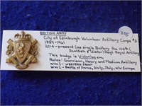 Edinburgh Artillery Volunteer Corps #3 Cap Badge