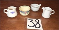 Misc. Miniature Creamers and Mortar with Pestle