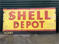 Original Shell depot enamel 6 x 3 ft sign