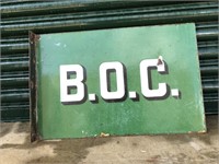 BOC double sided post mount enamel sign