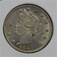 1883 Liberty V Nickel Cents