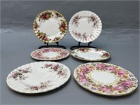 6 porcelain Floral Royal Albert Plates, England