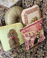 FOUR vintage pillows, needlepoint