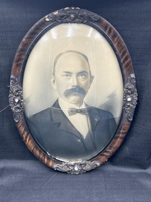 Vintage Bubble Glass with Man Portrait