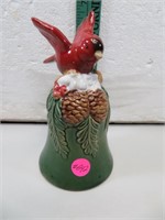 Vintage Porcelain Cardinal Christmas Bell 6&1/2"