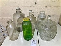 ASSORTED GLASS BOTTLES/CONTAINERS