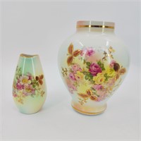 Vintage Golden Crown Sunset Rose German Vases