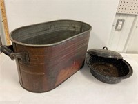 Copper boiler and enamel pan