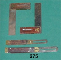 Lot: 2 rosewood try squares & 2 bevels