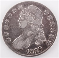Coin 1829 Capped Bust Half Dollar in XF