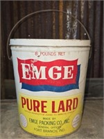Emge Pure Lard Metal Can with Lid