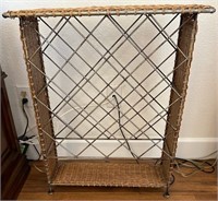 67 - RATTAN WINE RACK / TABLE