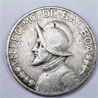 1934 Panama 1/10 Balboa - Rarest! - Mintage: 75k!