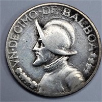 1933 Panama 1/10 Balboa - Even Rarer! 100k Mintage