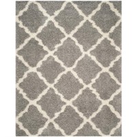 Dallas Shag Gray/Ivory 8 ft. X 10 ft. Rug