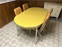 Genuine Howell Chroma-steel Retro Yellow Table & C