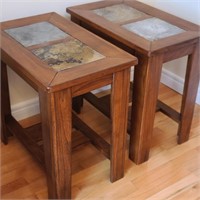 Ashley Toscana Slate/Wood End Tables