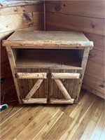 Handmade wood chest with double doors