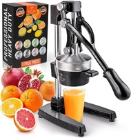 Zulay Kitchen Cast-Iron Citrus Juicer (Black)