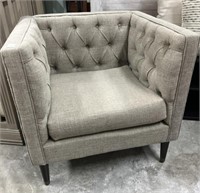 Accent Chair Wide Tufted , Tan 31 w x 19 Seat
