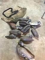 9 duck decoys and 2 others with bag
