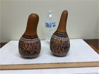 (2) Hand Painted Gourds