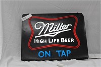 MILLER ON TAP LIGHT UP SIGN 28X15