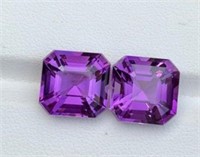 Natural Asscher Amethyst Pair 15.00 MM - FL/VVS