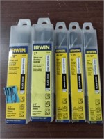 5 IRWIN Assorted Silver & Deming Drill Bits.