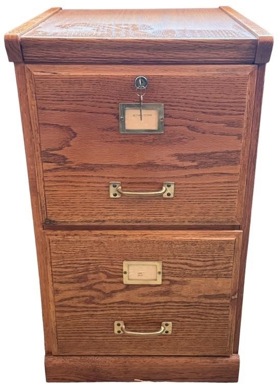 Two Drawer Wood File Cabinet