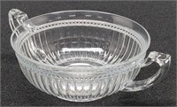 Two Handled Ribbed Glass Serving Bowl