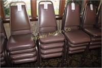 4 BROWN STACK CHAIRS