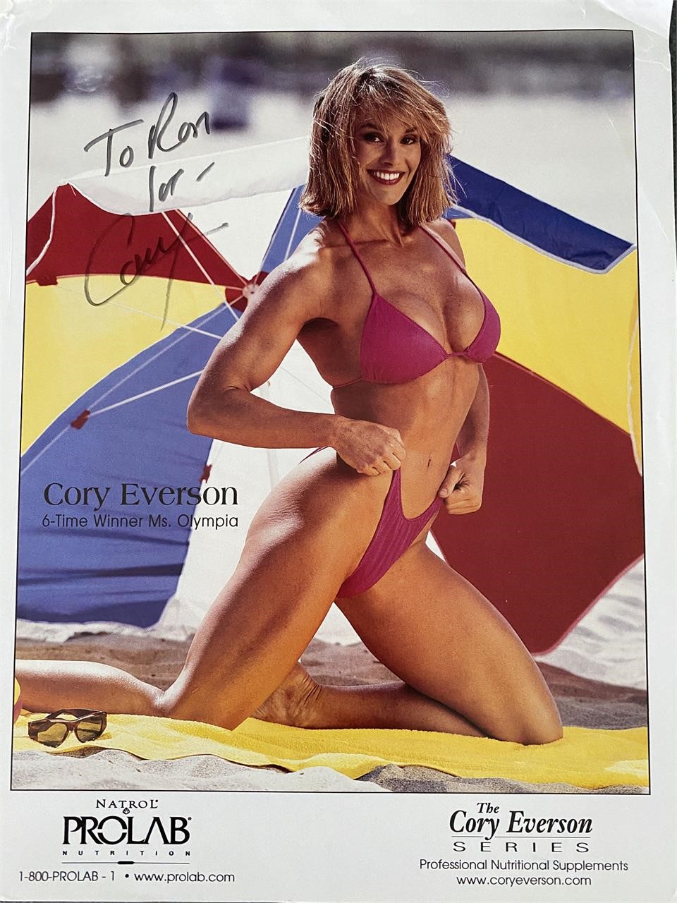 Ms. Olympia Cory Everson signed flyer