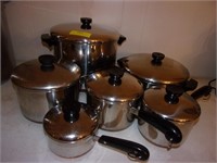 Revereware-6 Stainless Steel Copper Bottom Pots