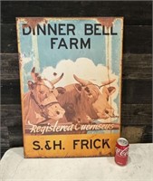 Large Vintage-Looking Dinner Bell Farm Sign