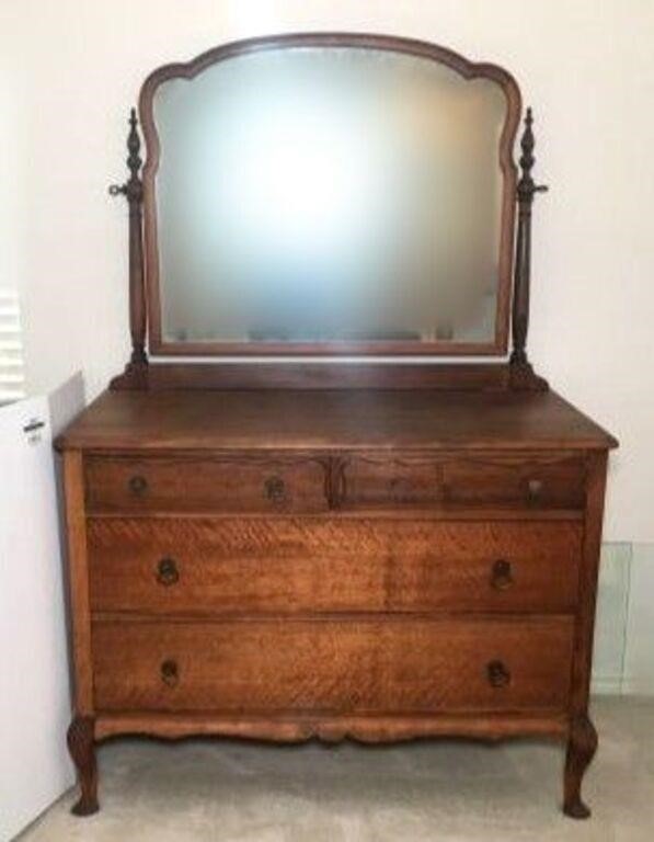 Antique Vanity/Dresser & Mirror
