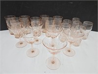 Lot of Vintage Pink Depression Glass