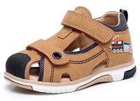 SM4675  Blikcon Boys Sandals, Camel, Size 6 Toddle