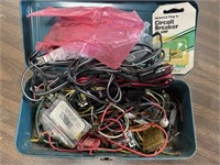 Metal box of misc. wiring tools