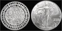 1 OZ .999 SILVER 2024 HAPPY BDAY ROUND & 2024 ASE