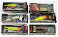 Lot of (6) Rapala Shad Rap Fishing Lures