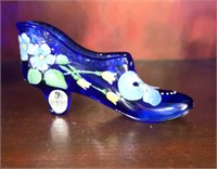 Handpainted Cobalt Fenton Shoe
