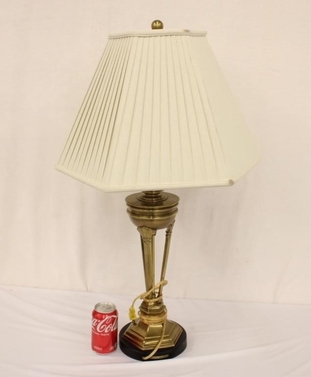 31" Tall Bill Blass Brass Lamp w/ Shade