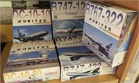 5 United Airlines Diecast Airplane Models Dragon