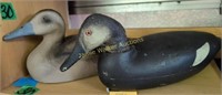 2 Duck Decoys. Frank Beckley Hollow Decoy With