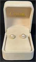 PRETTY PAIR OF PEARL EARRINGS W GOLD BACKINGS